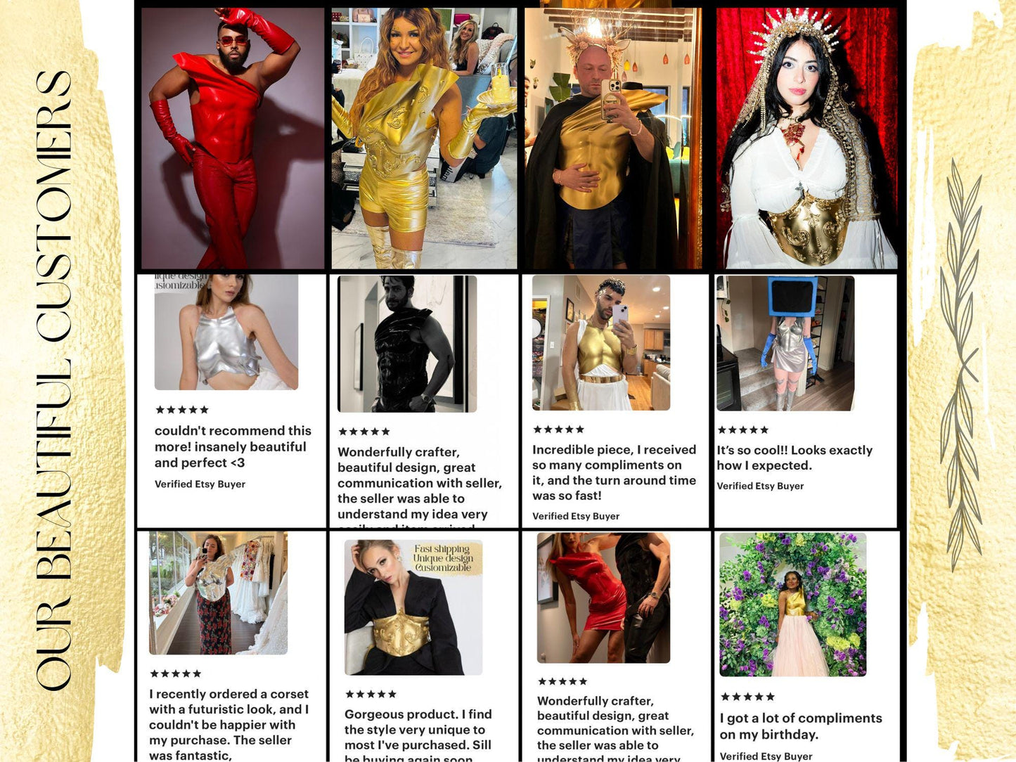 Gold Sculptural Corset: Handcrafted Metallic Statement Top