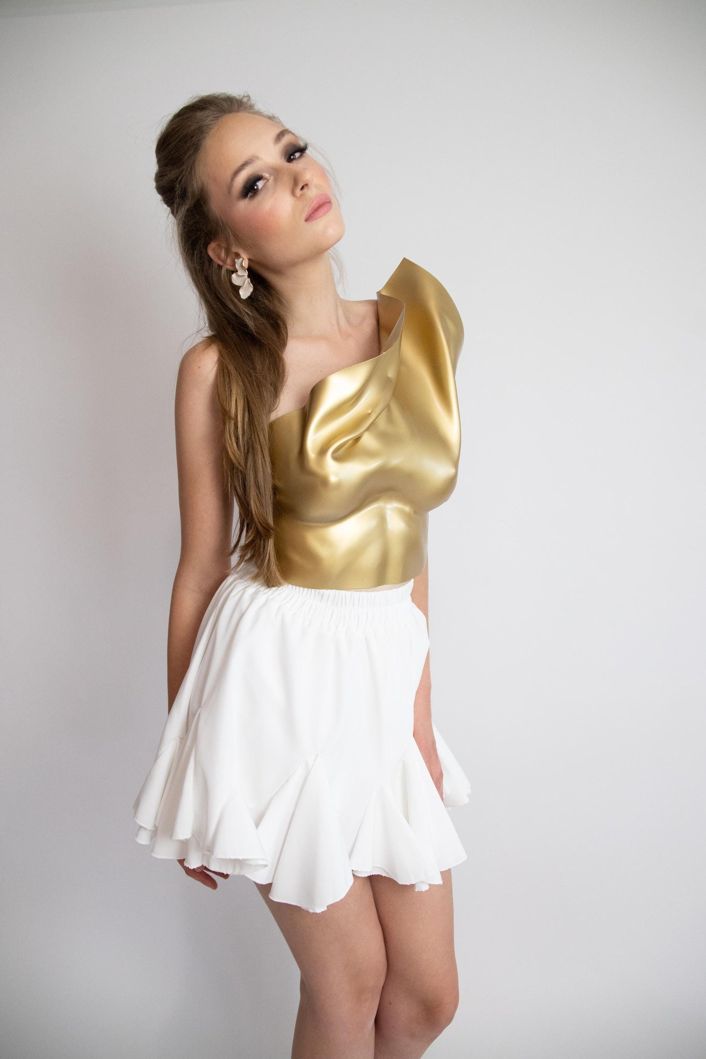 Gold Metallic Corset Top: Custom Fit Rave Steampunk Bustier