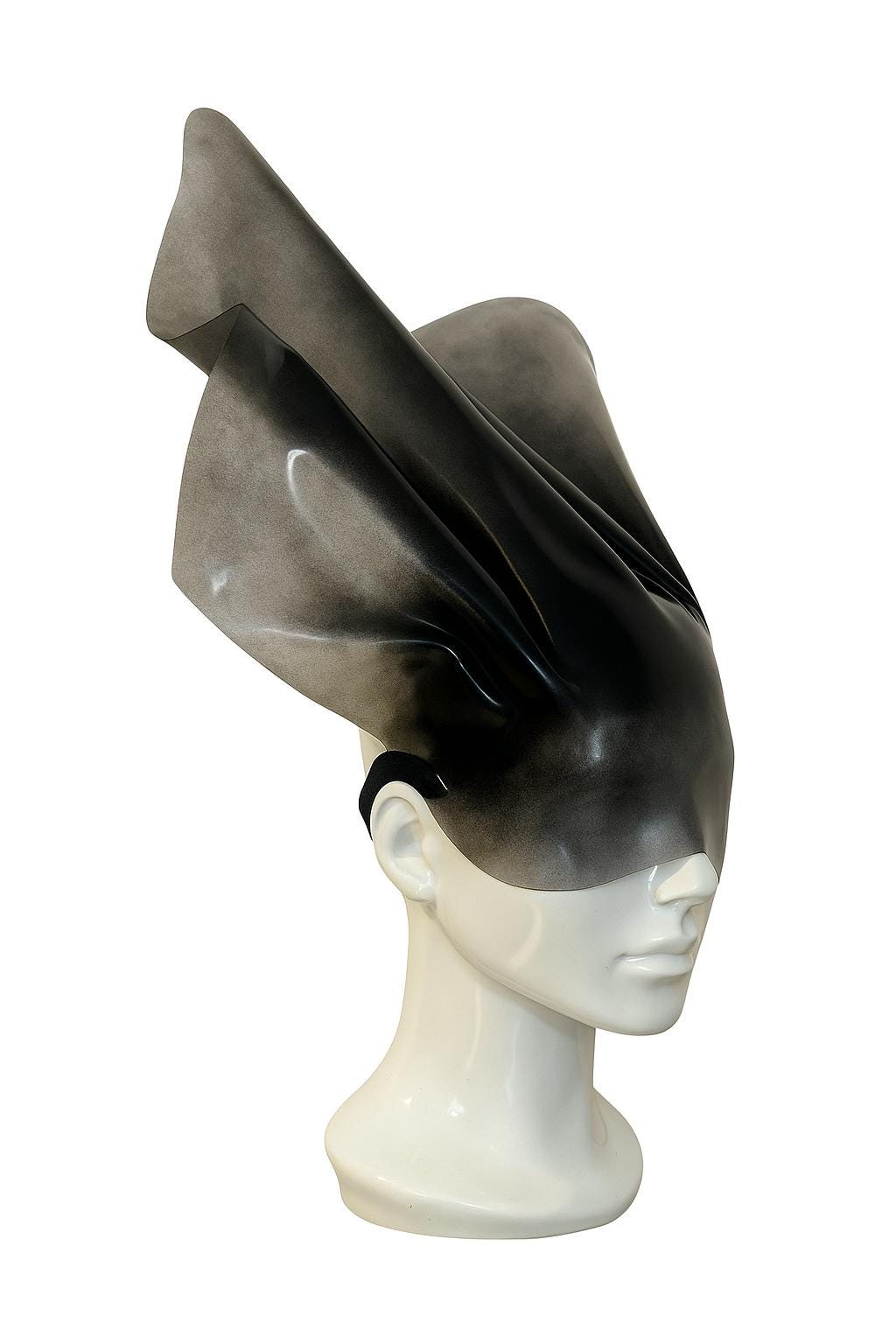Clear Futuristic Face Mask: Sculptural Headpiece, Rave Festival Costume