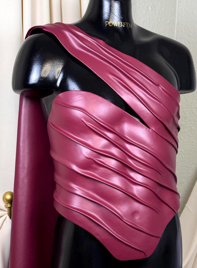 Men’s Avant Garde Faux Leather Draped Corset