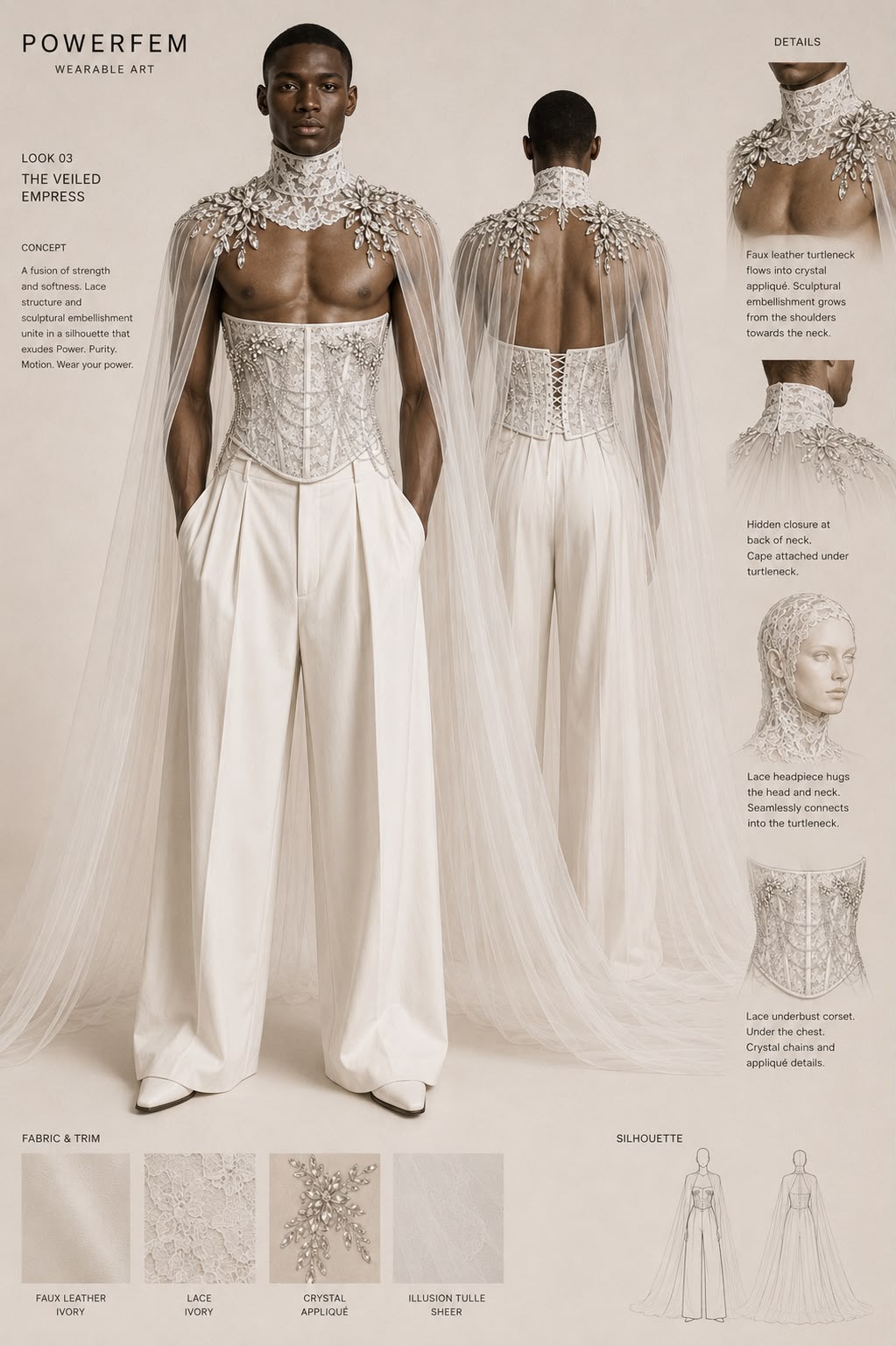 The Veiled Empress Bridal Drape Statement Corset