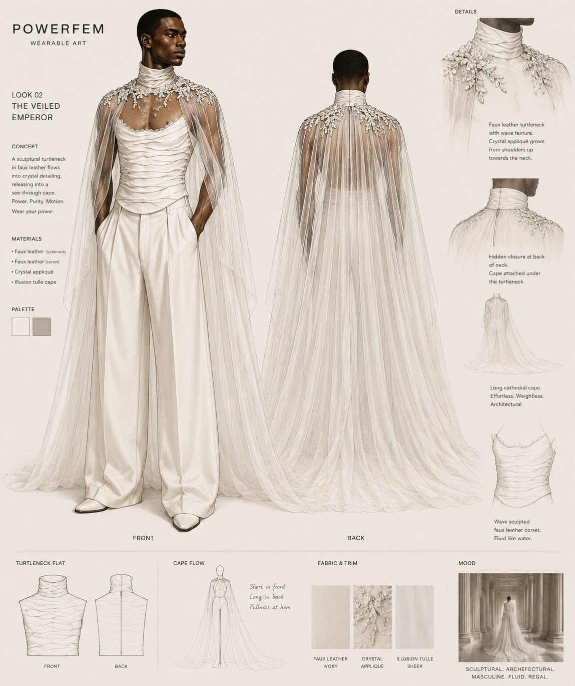 The Veiled Emperor Bridal Drape Statement Corset