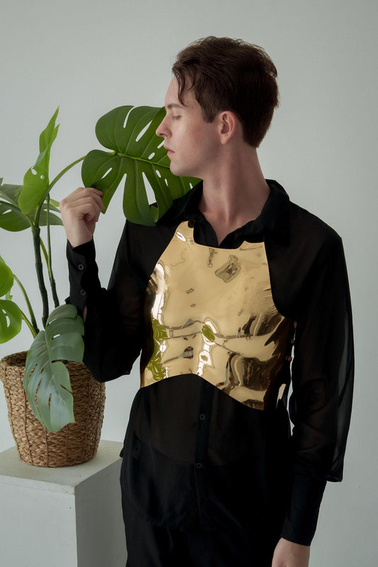 Gold Corset Breastplate: Avant Garde Festival Costume