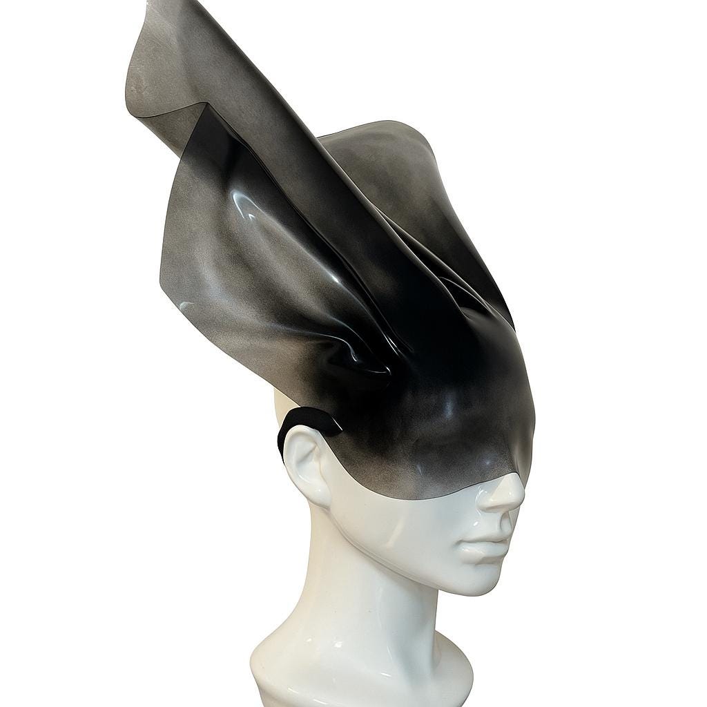 Clear Futuristic Face Mask: Sculptural Headpiece, Rave Festival Costume