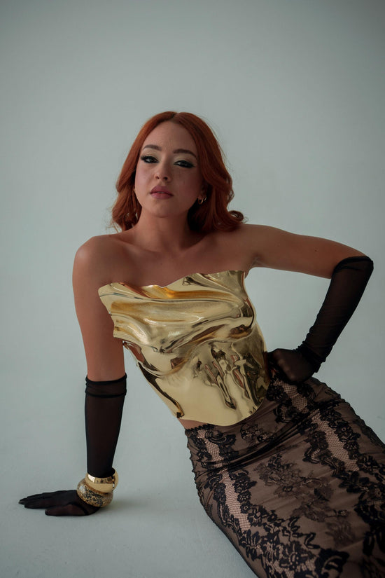 Aquamarine Sculptural Acrylic Corset Top