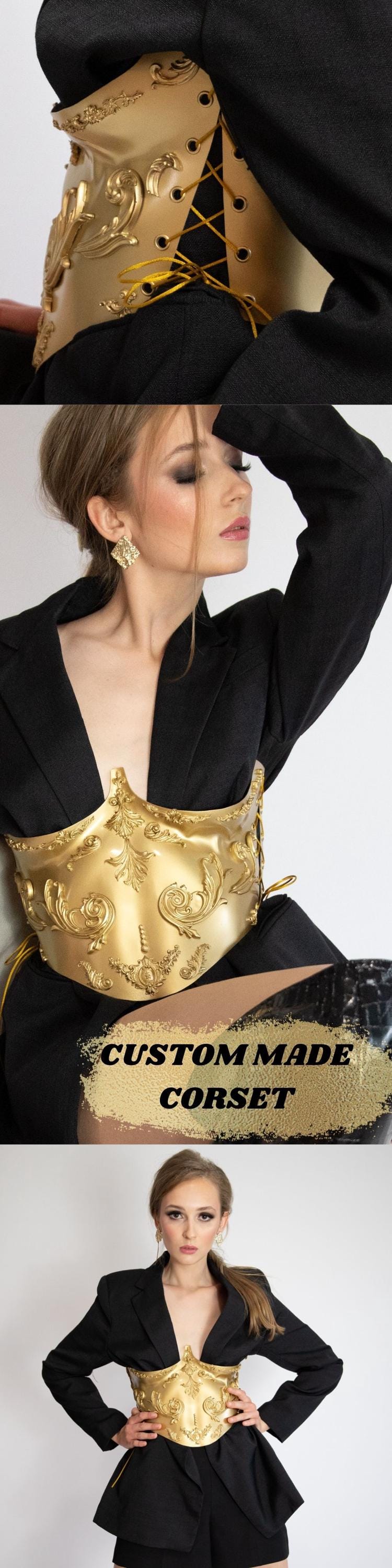 Handmade Gold Armor Corset: Baroque Queen Renaissance Cosplay Bustier