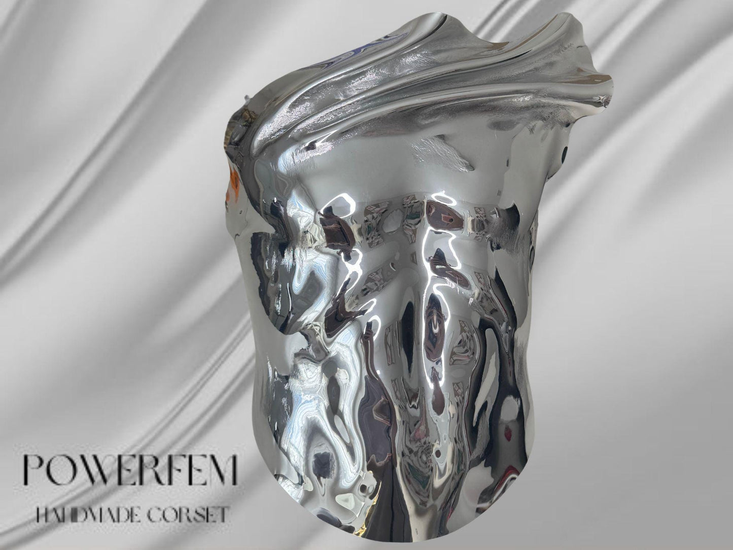 Men's Silver Metallic Corset Armor: Royal Chromium Fashion Top