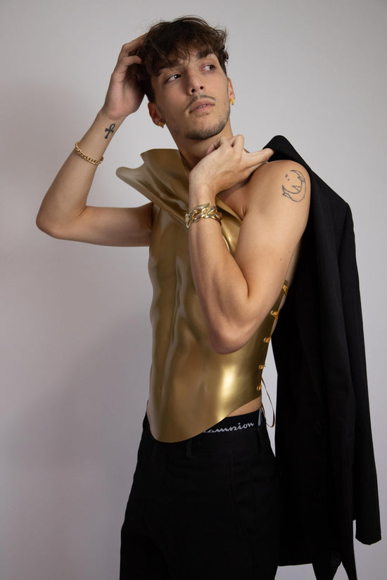 Gold Sculptural Warrior Armor Corset for Men