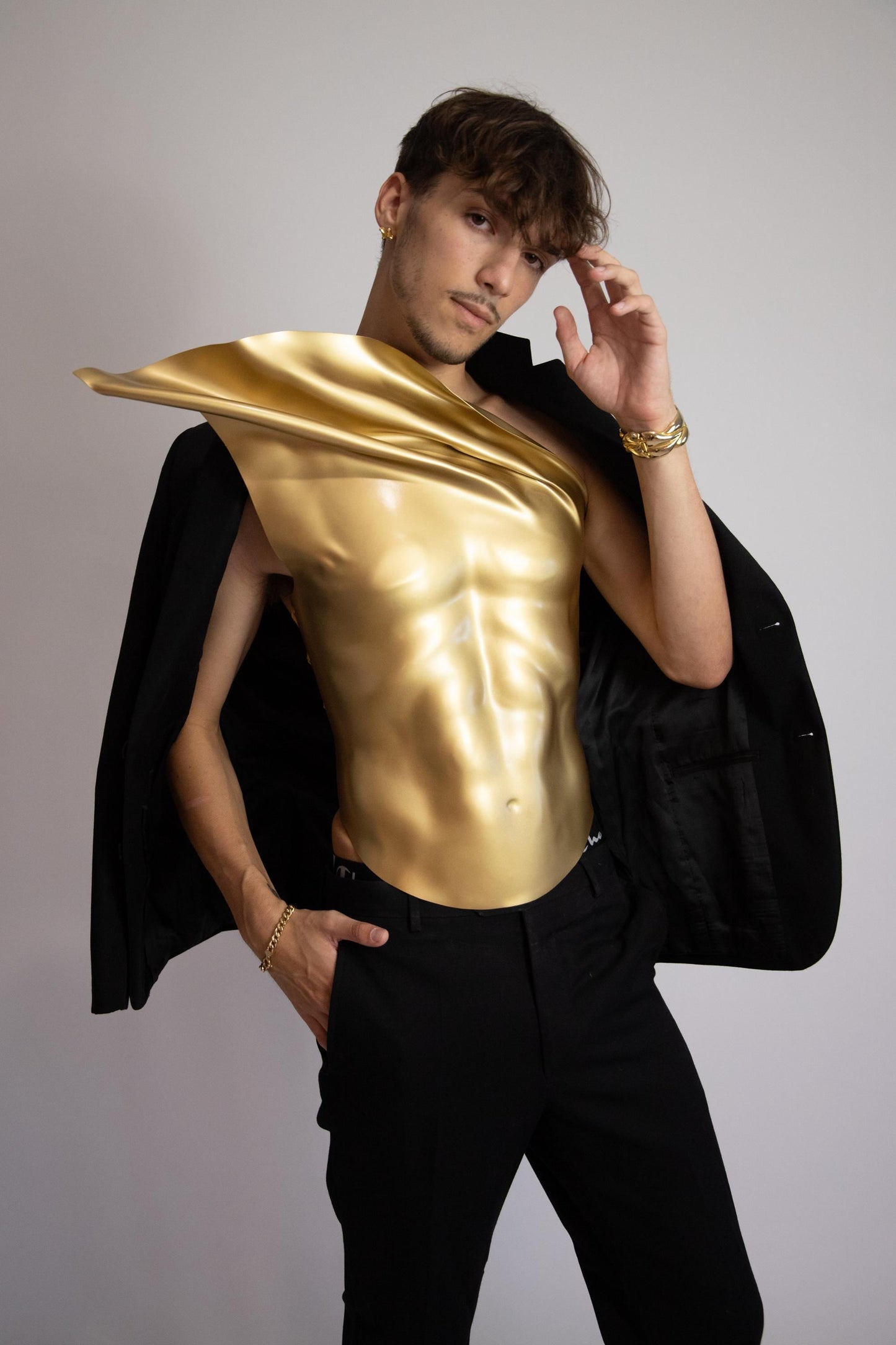 Custom Gold Corset: Men's Warrior Fashion Armor