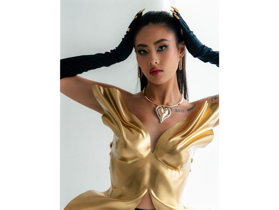 Avant-Garde Sculptural Corset Top for Women