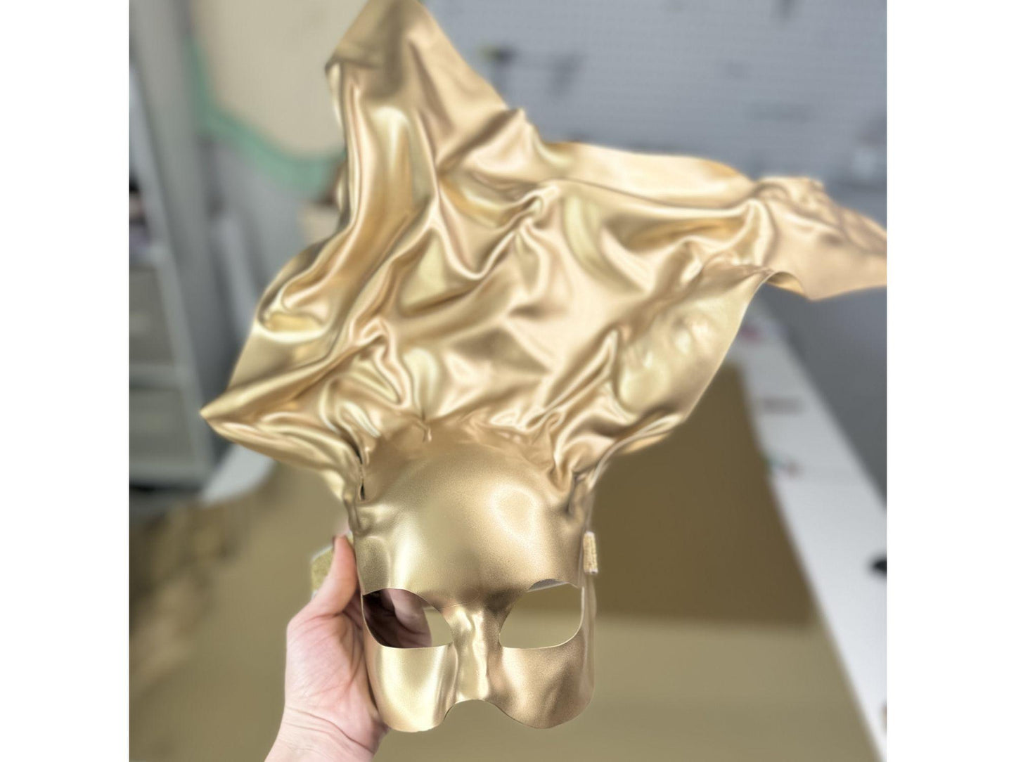Metallic Gold Masquerade Mask: Fantasy Goddess Costume Headpiece