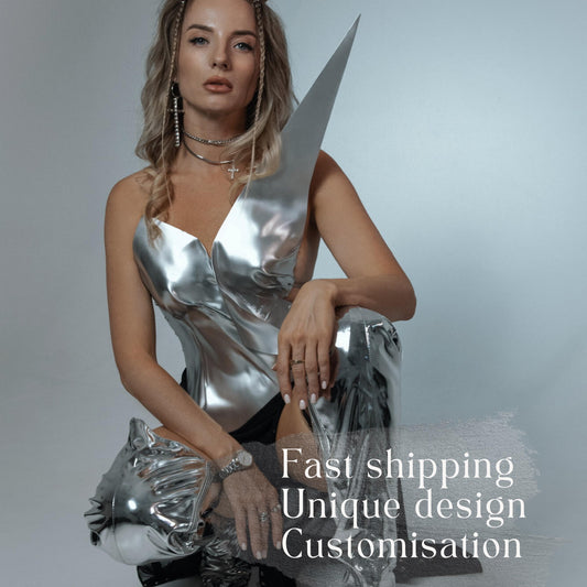 Asymmetrical Corset: Rave Outfit, Stage Costume, Y2K Modern Armor