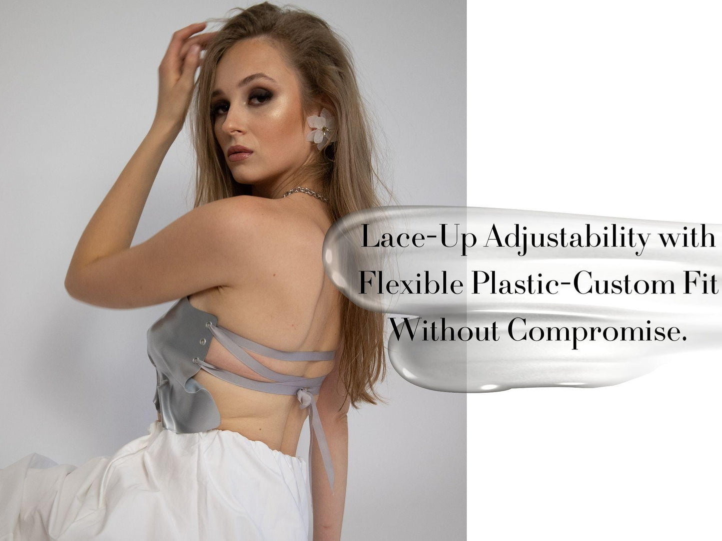 Molded Silver Corset Top: Metallic Rave Outfit, Custom Fit Bustier