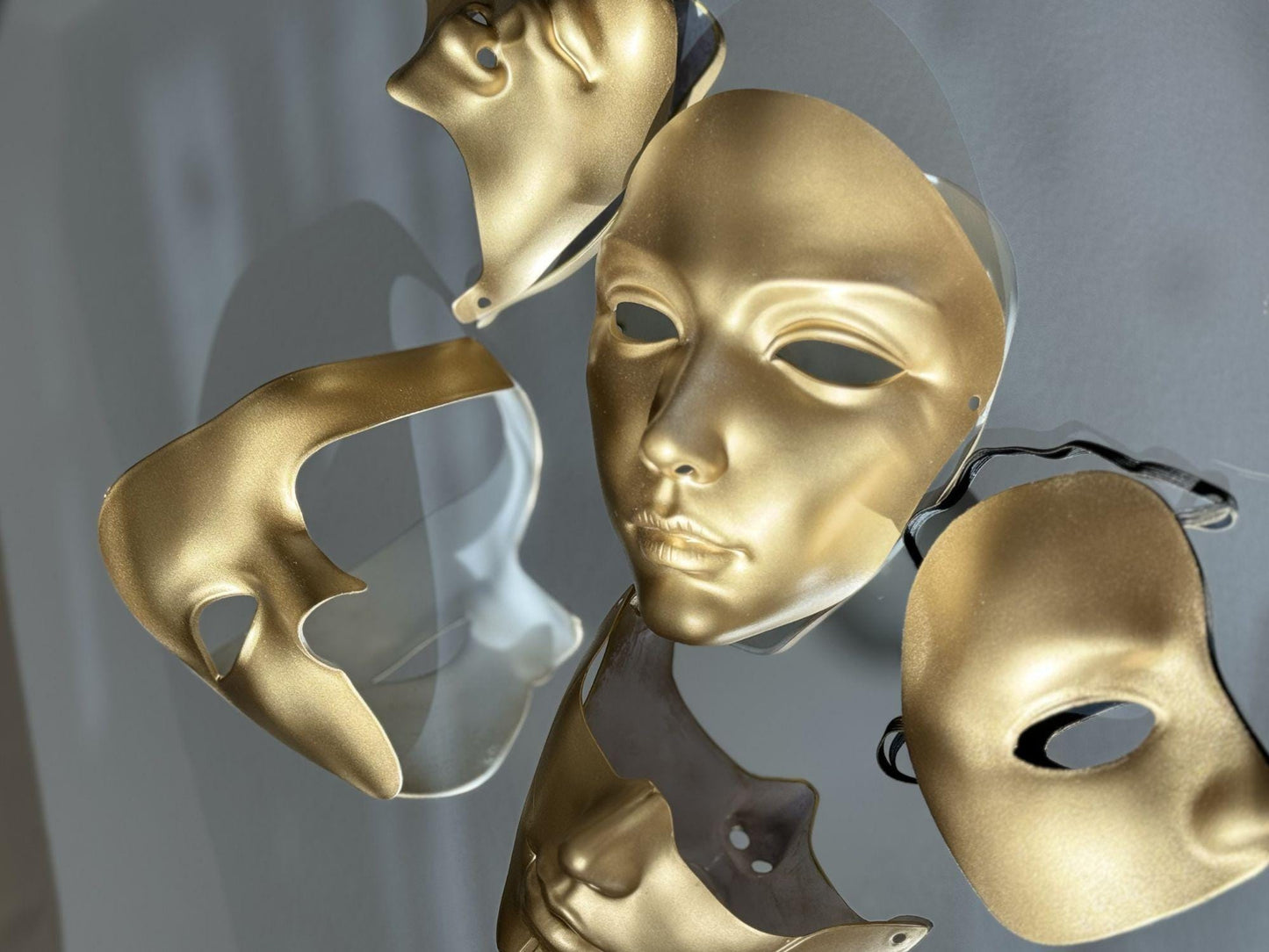 Handcrafted Gold Mask: Adjustable Masquerade, Cosplay, Halloween