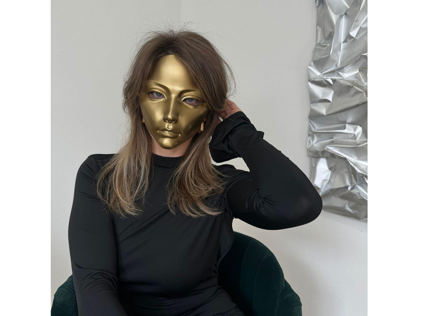 Handcrafted Gold Mask: Adjustable Masquerade, Cosplay, Halloween