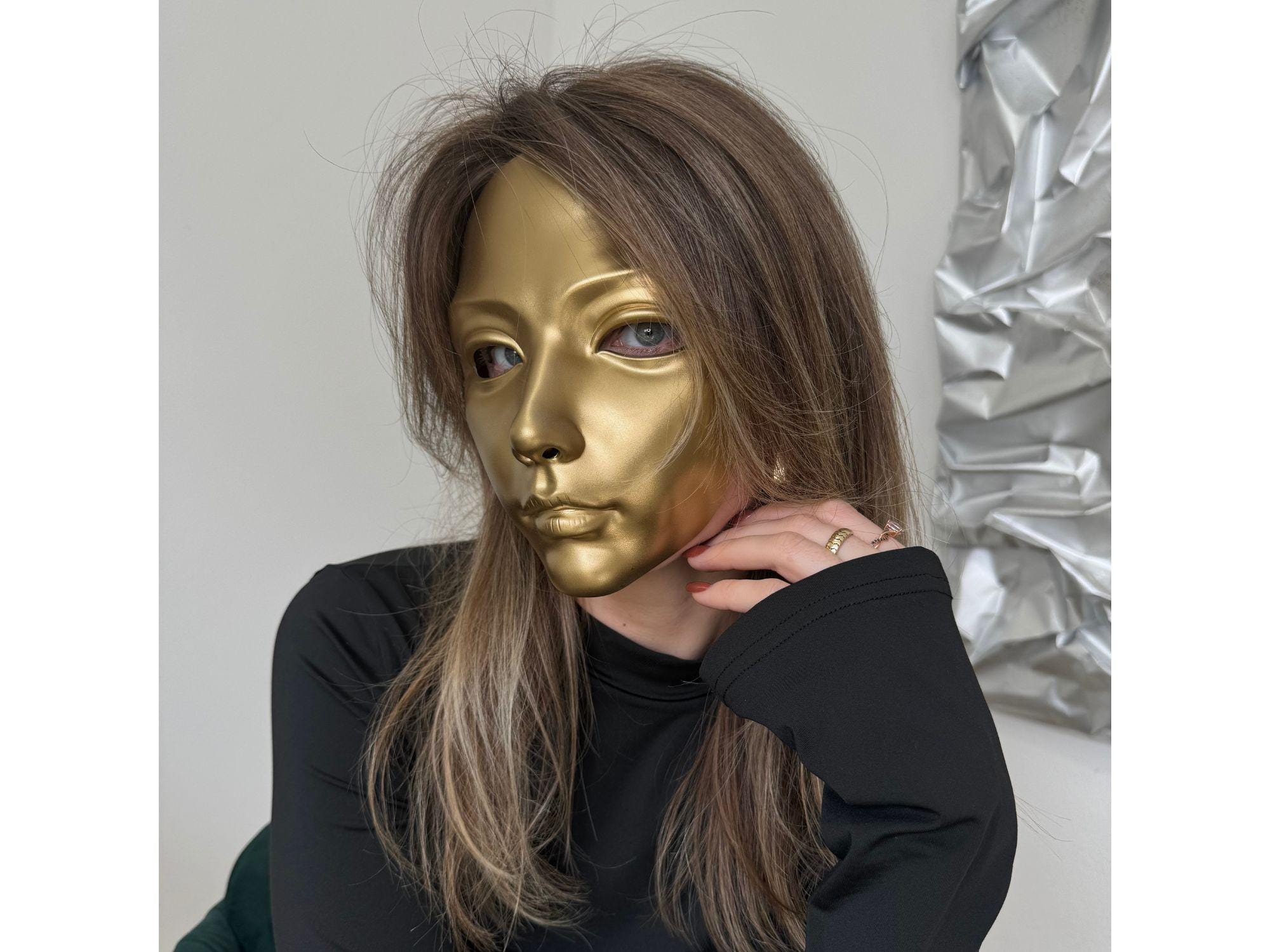 Adjustable Handcrafted Gold Mask