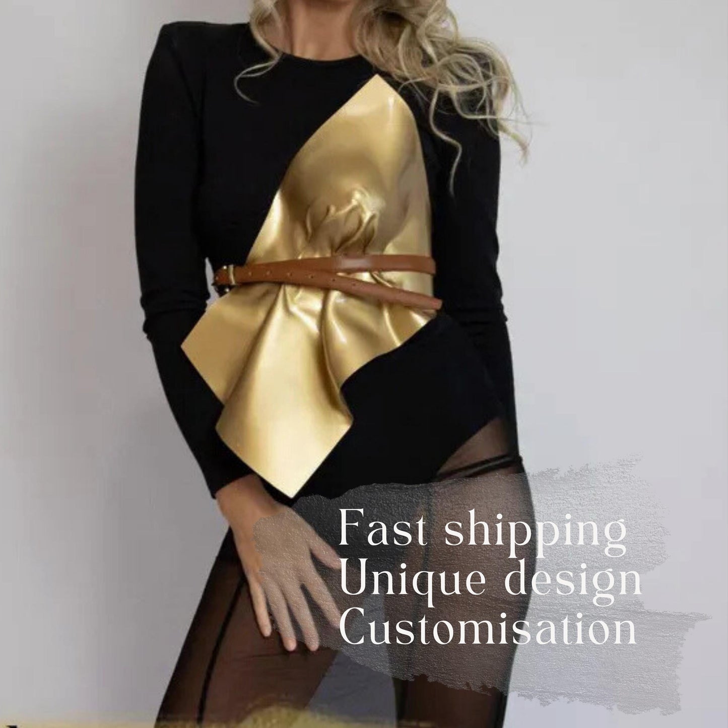 Molded Gold Corset: Avantgarde Fashion Breast Plate Top