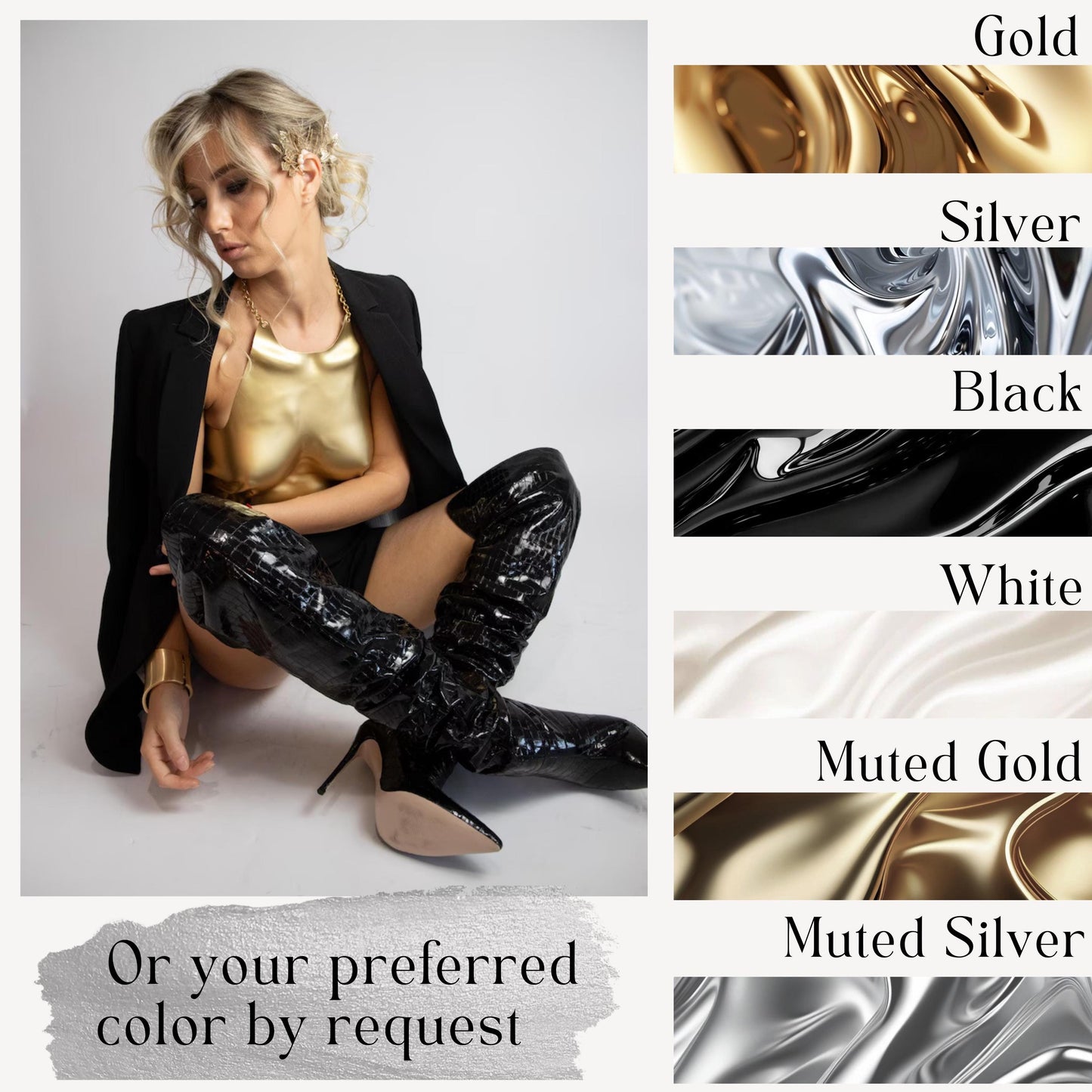 Shiny Gold Corset Top: Handmade Metallic Bustier, Rave Festival Wear