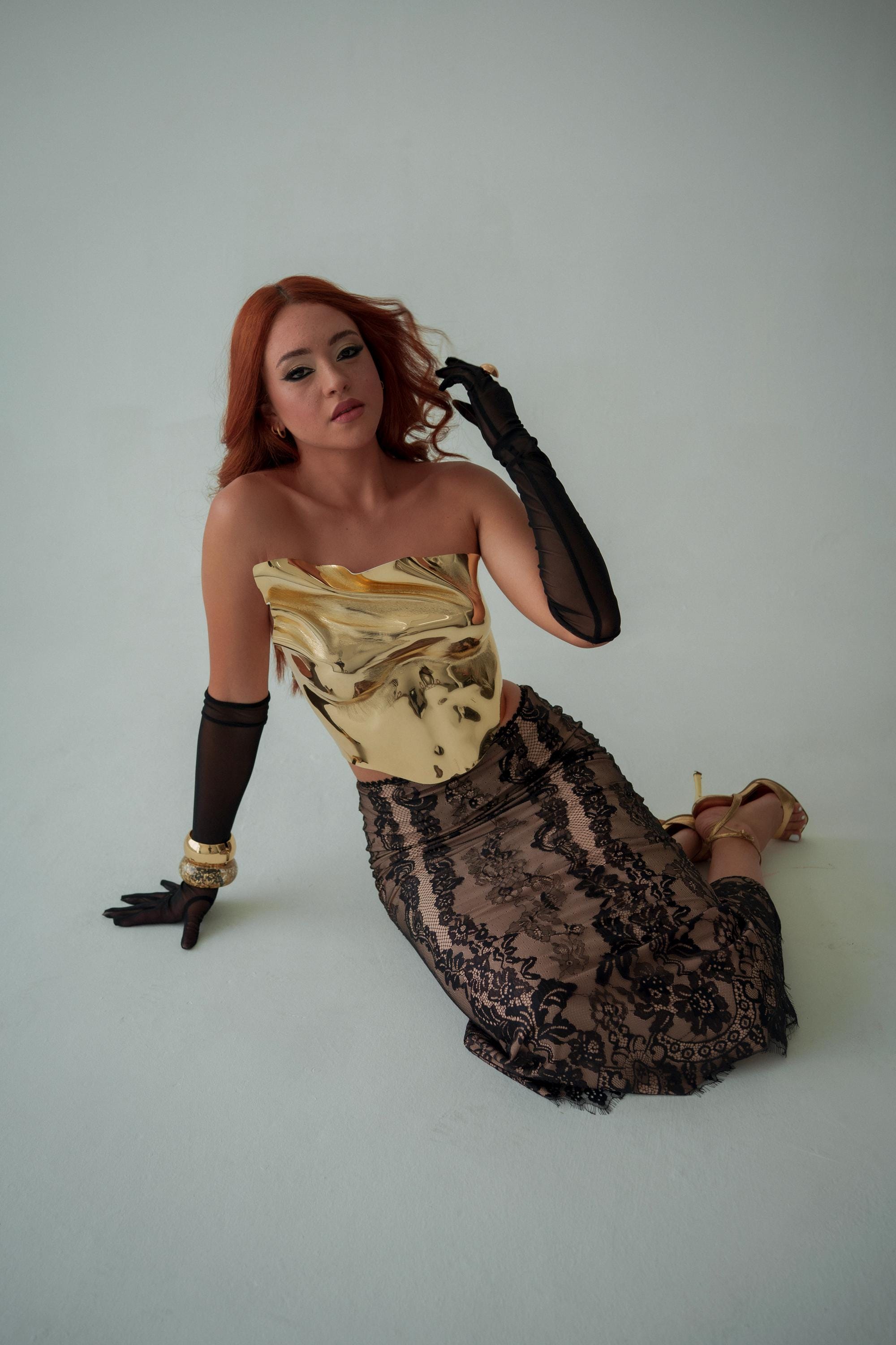 Aquamarine Sculptural Acrylic Corset Top