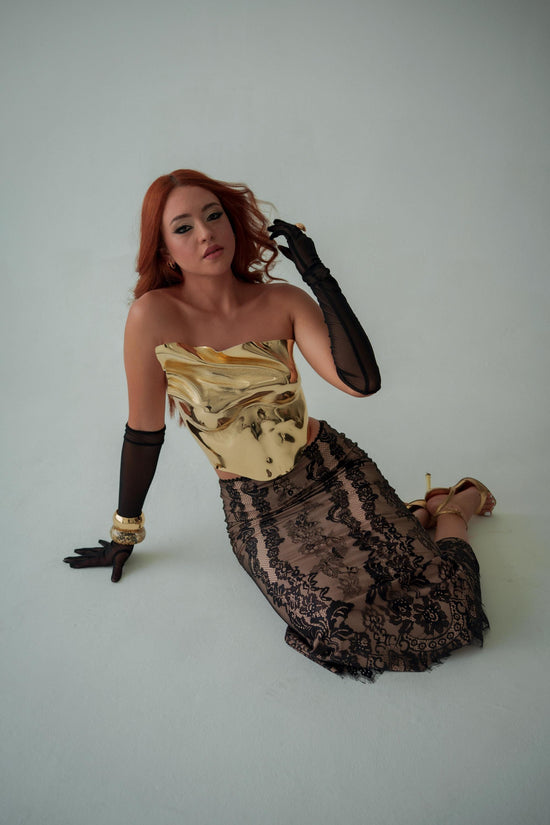 Aquamarine Sculptural Acrylic Corset Top
