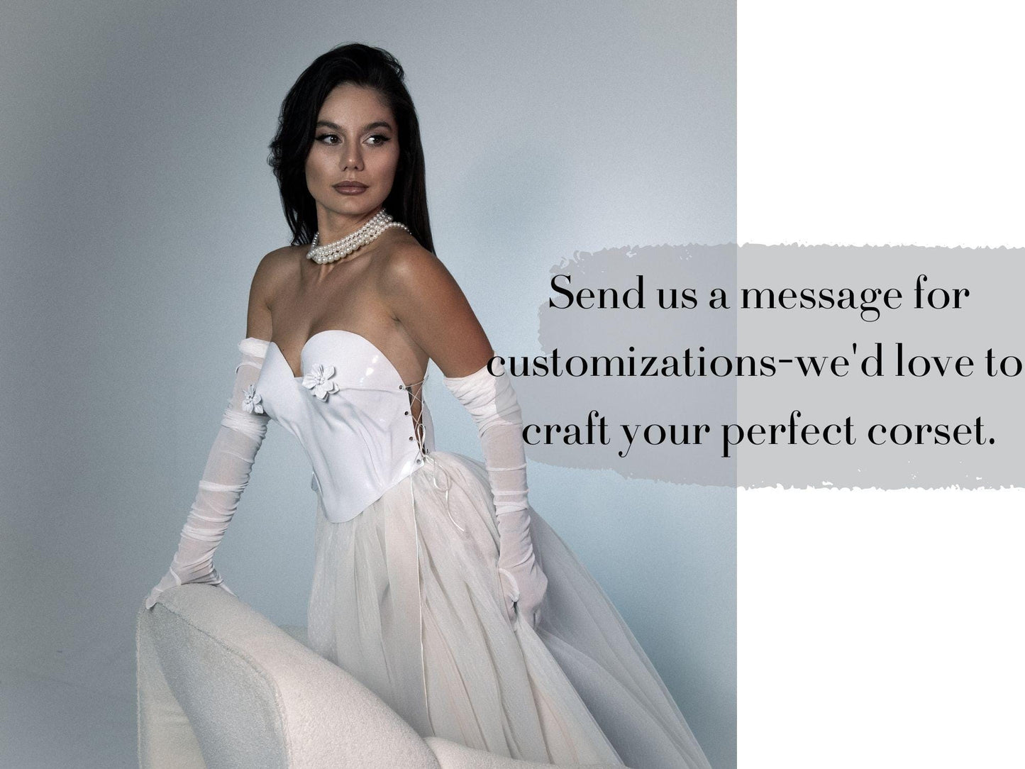 Sculptural White Bridal Corset Top: Modern Wedding Bustier