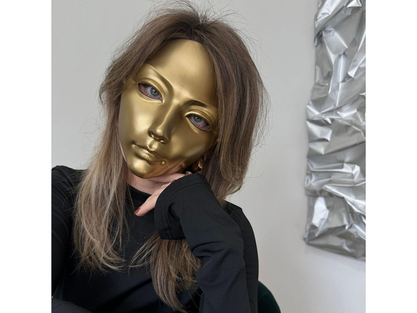 Handcrafted Gold Mask: Adjustable Masquerade, Cosplay, Halloween
