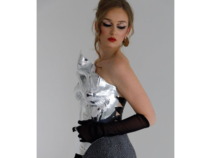 Silver Chrome Mirror Corset