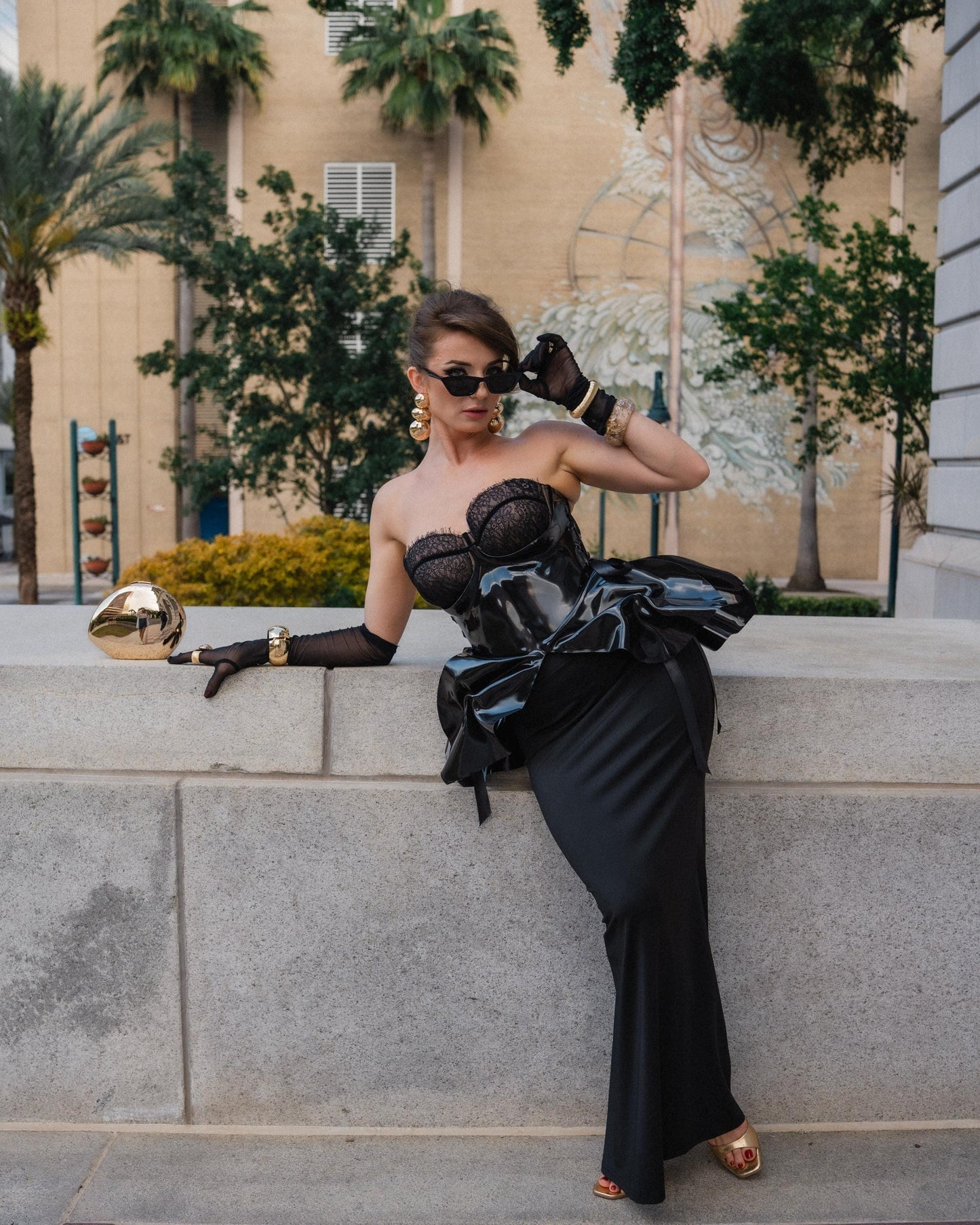 Black Sculptural PVC Corset Peplum Harness, Avant Garde Runway Waist Cincher, Futuristic Editorial Fashion