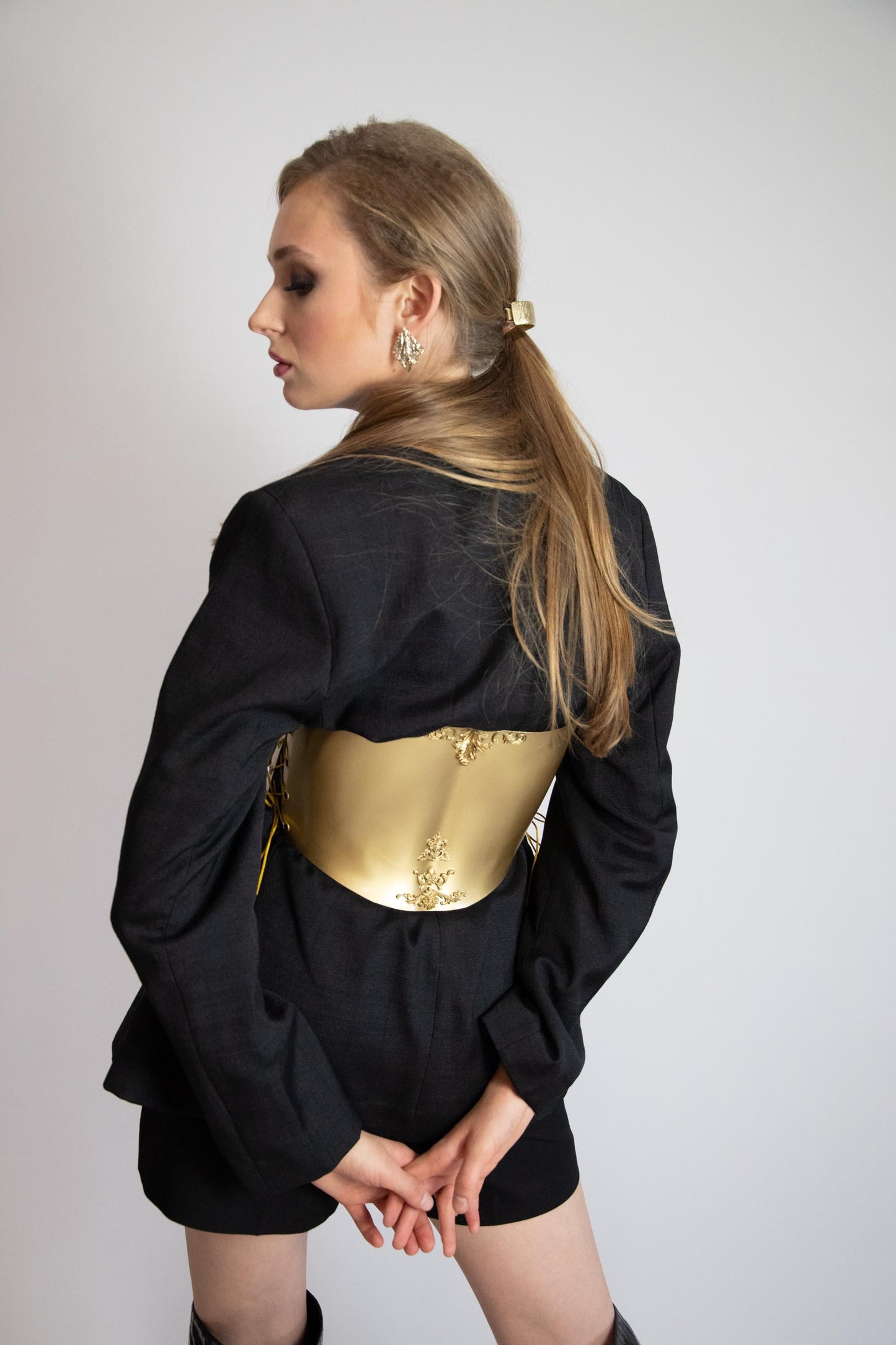 Handmade Gold Armor Corset: Baroque Queen Renaissance Cosplay Bustier