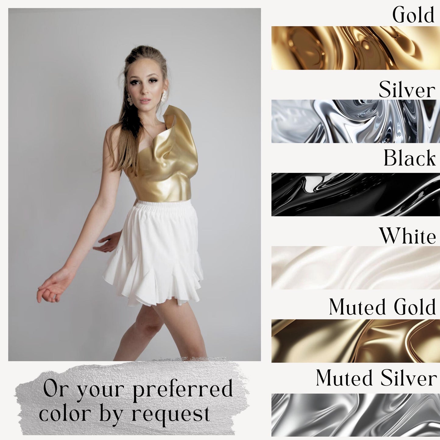 Gold Metallic Corset Top: Custom Fit Rave Steampunk Bustier