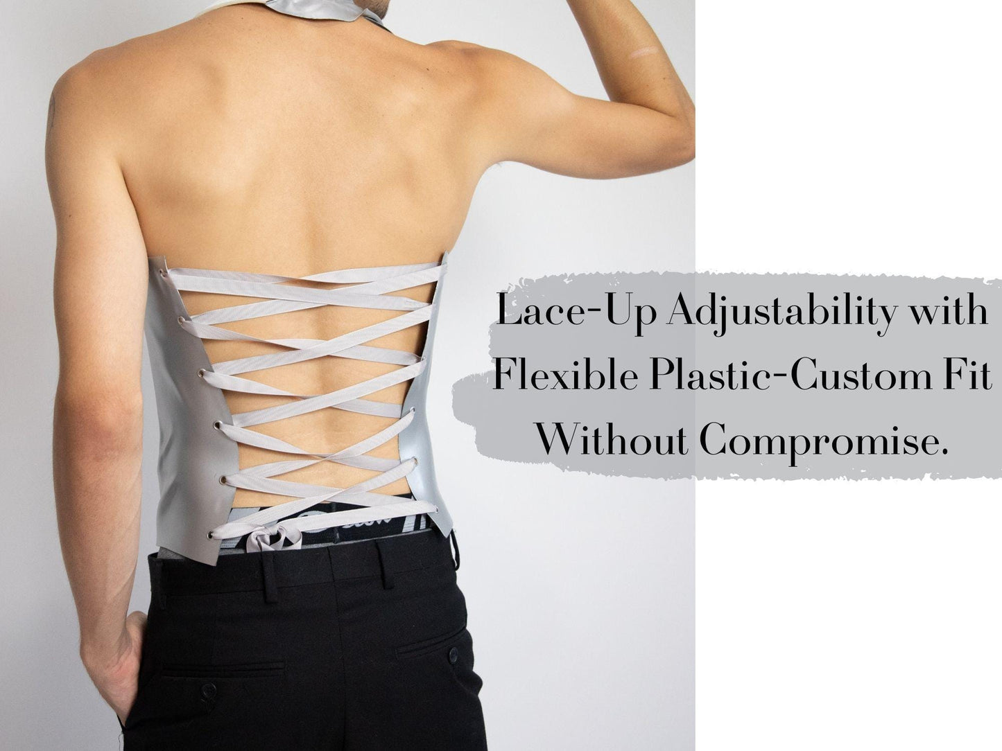 Metallic Corset: Custom Made Rave Outfit, Futuristic Male Fashion