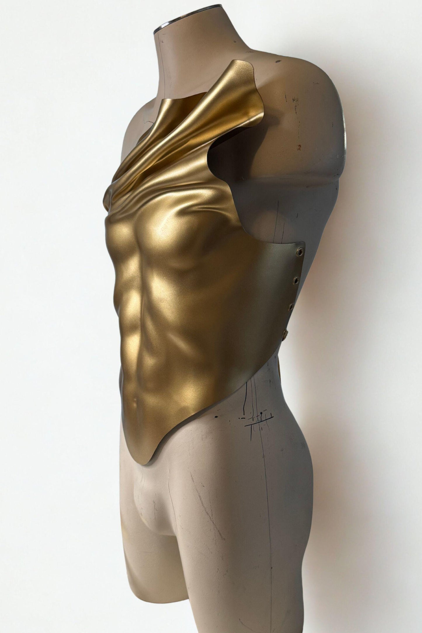 Custom Gold Corset: Men's Warrior Fashion Armor