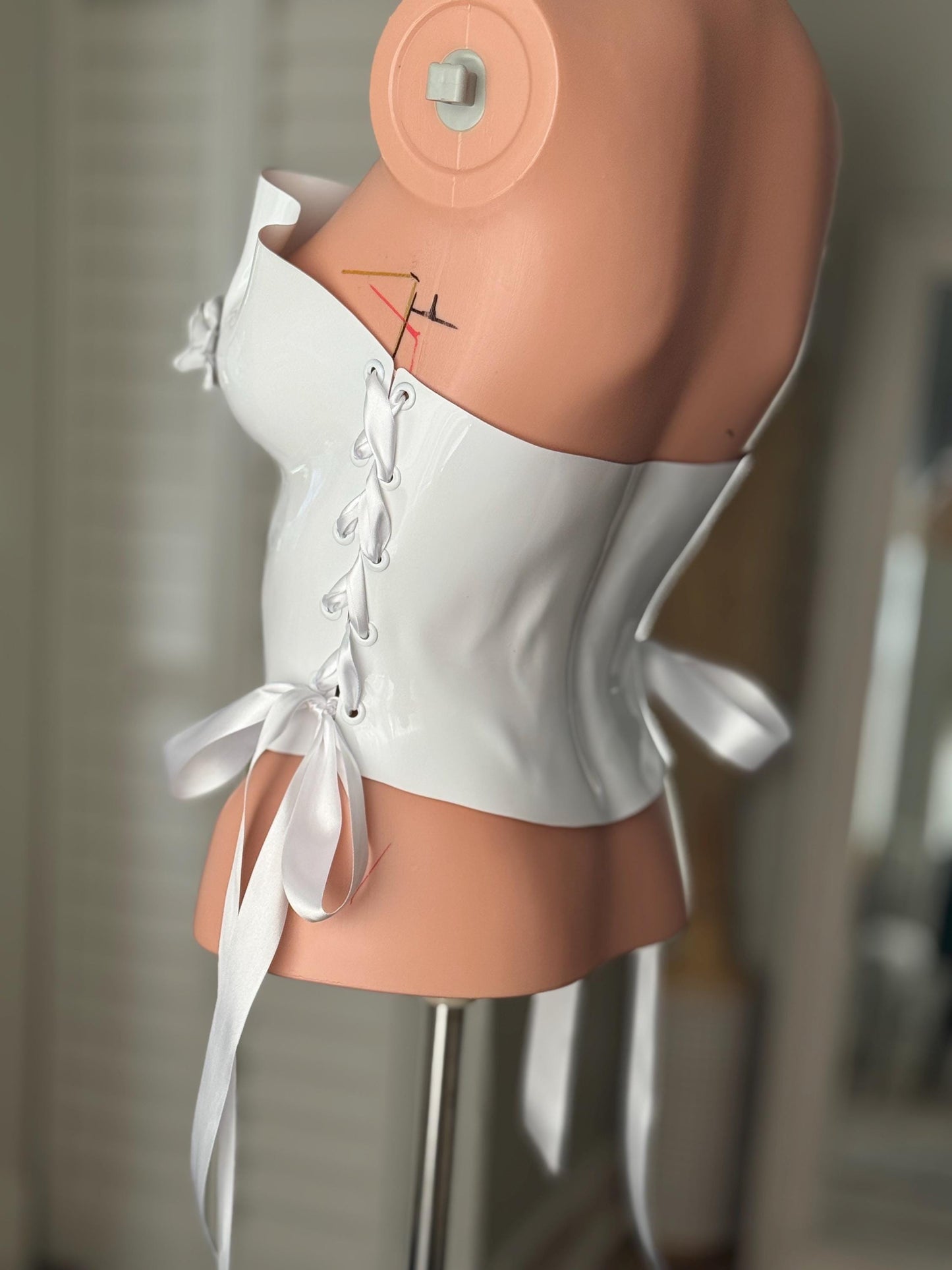 Handmade White Floral Bridal Corset Top: Strapless Wedding Bustier