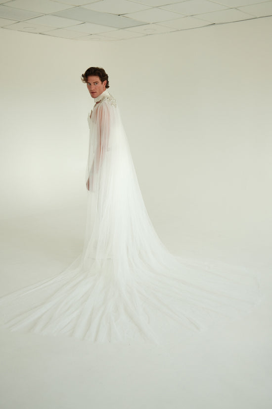 The Veiled Emperor Bridal Drape Statement Corset