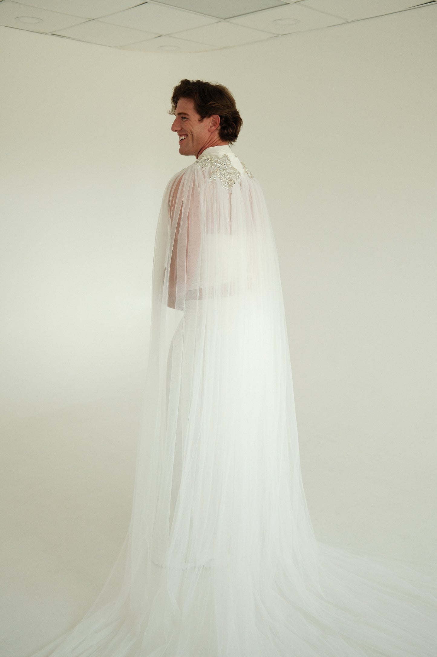 The Veiled Emperor Bridal Drape Statement Corset