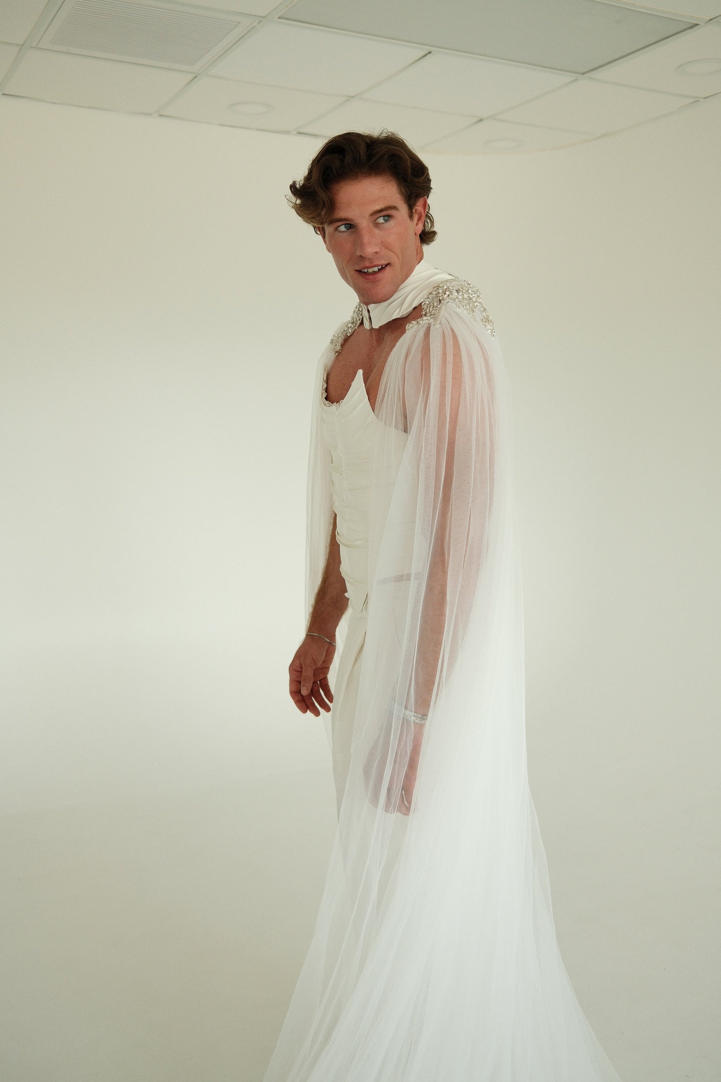 The Veiled Emperor Bridal Drape Statement Corset