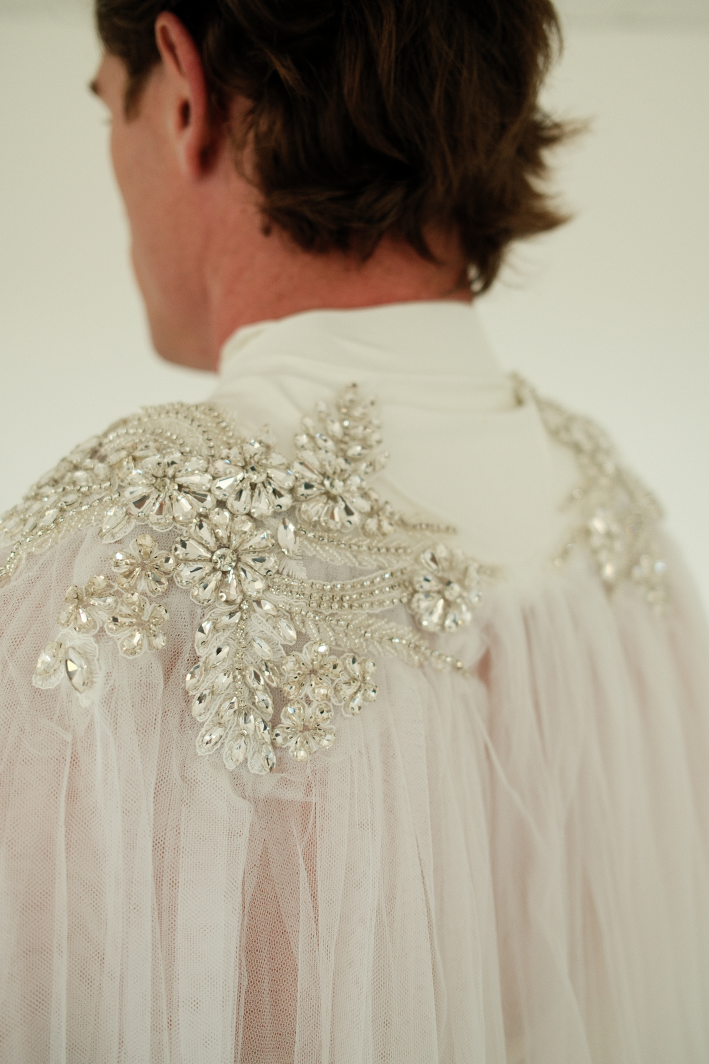 The Veiled Emperor Bridal Drape Statement Corset