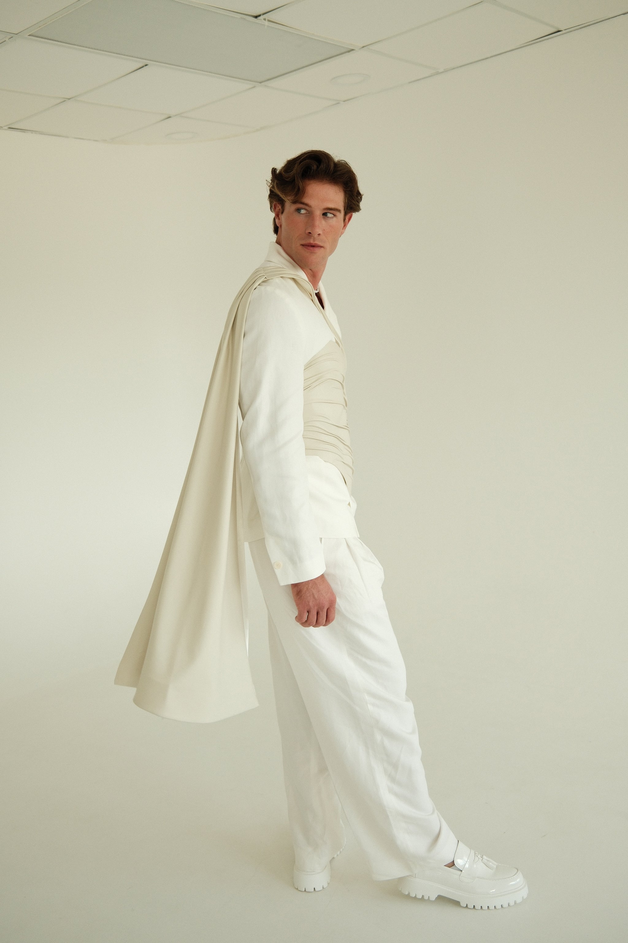 Ivory Groom Drape Corset