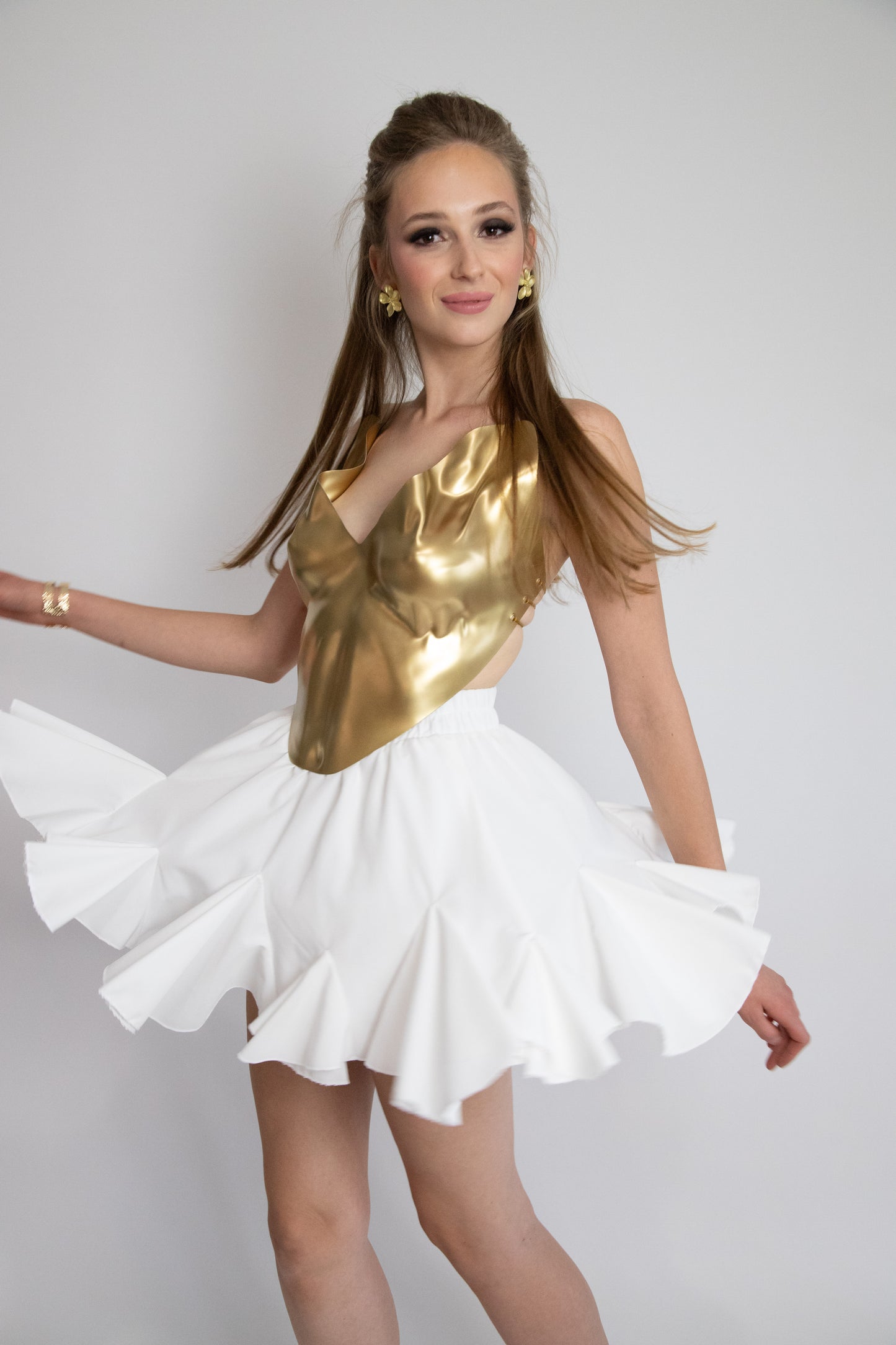 Molded Silver Corset: Metallic Rave Outfit, Custom Fit Bustier