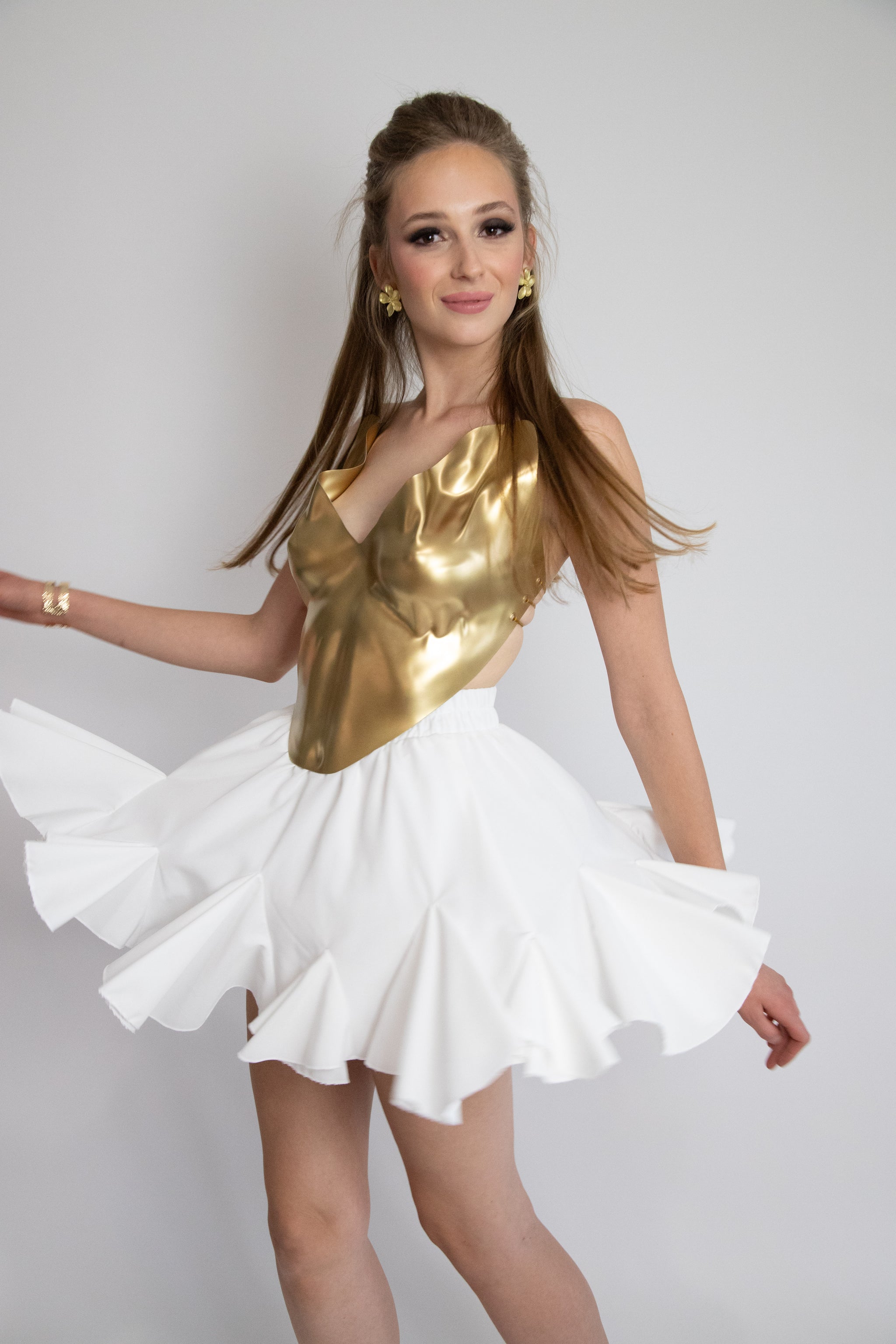 Sculptural Metallic Bustier