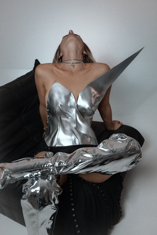 Asymmetrical Corset: Rave Outfit, Stage Costume, Y2K Modern Armor