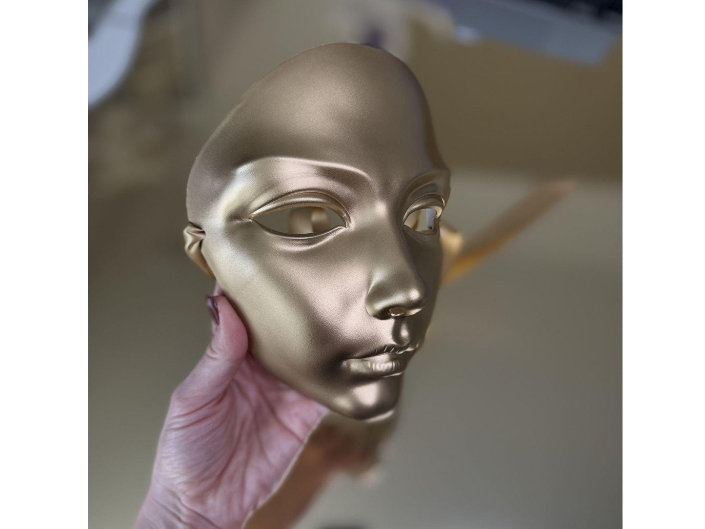 Handcrafted Gold Mask: Adjustable Masquerade, Cosplay, Halloween