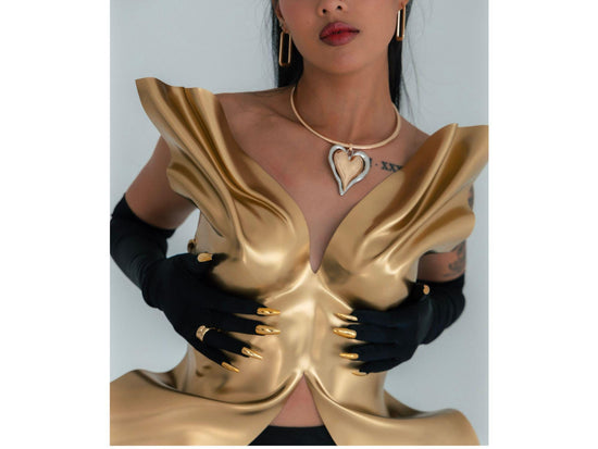 Avant-Garde Sculptural Corset Top for Women