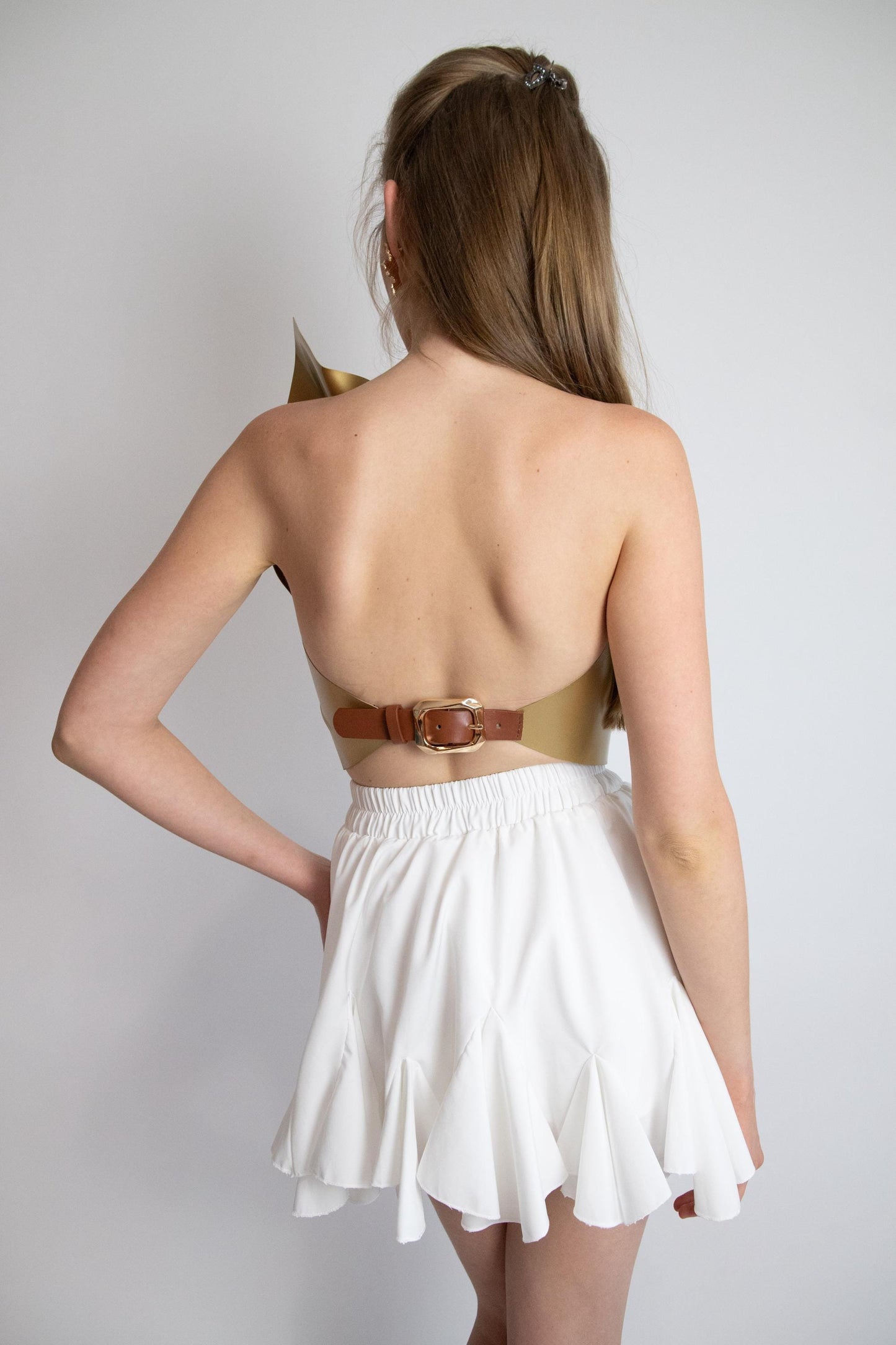 Gold Metallic Corset Top: Custom Fit Rave Steampunk Bustier