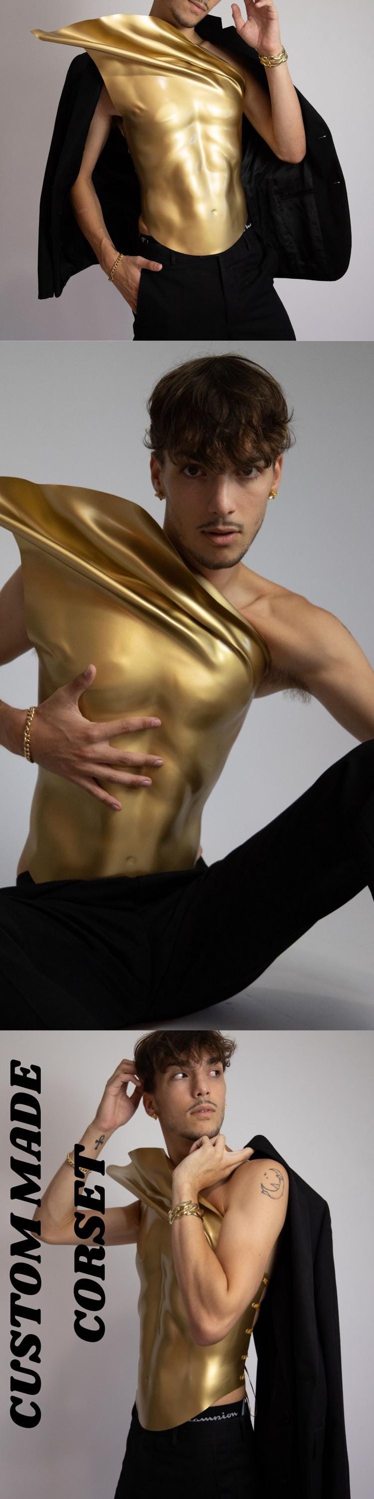 Custom Gold Corset: Men's Warrior Fashion Armor