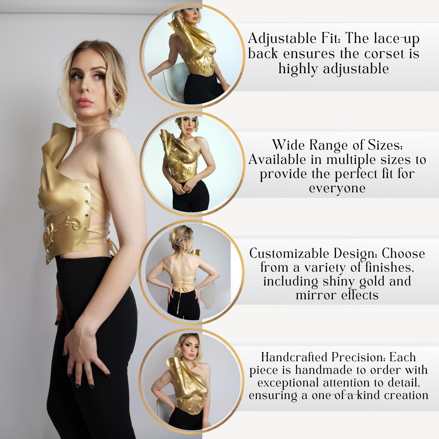 Gold Barocco Corset: Queen Cosplay Breastplate, Modern Armor