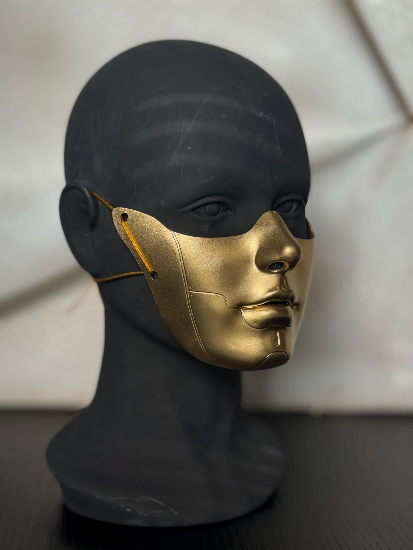 Gold Face Mask: Cyberpunk Cosplay Armor, Gothic Masquerade