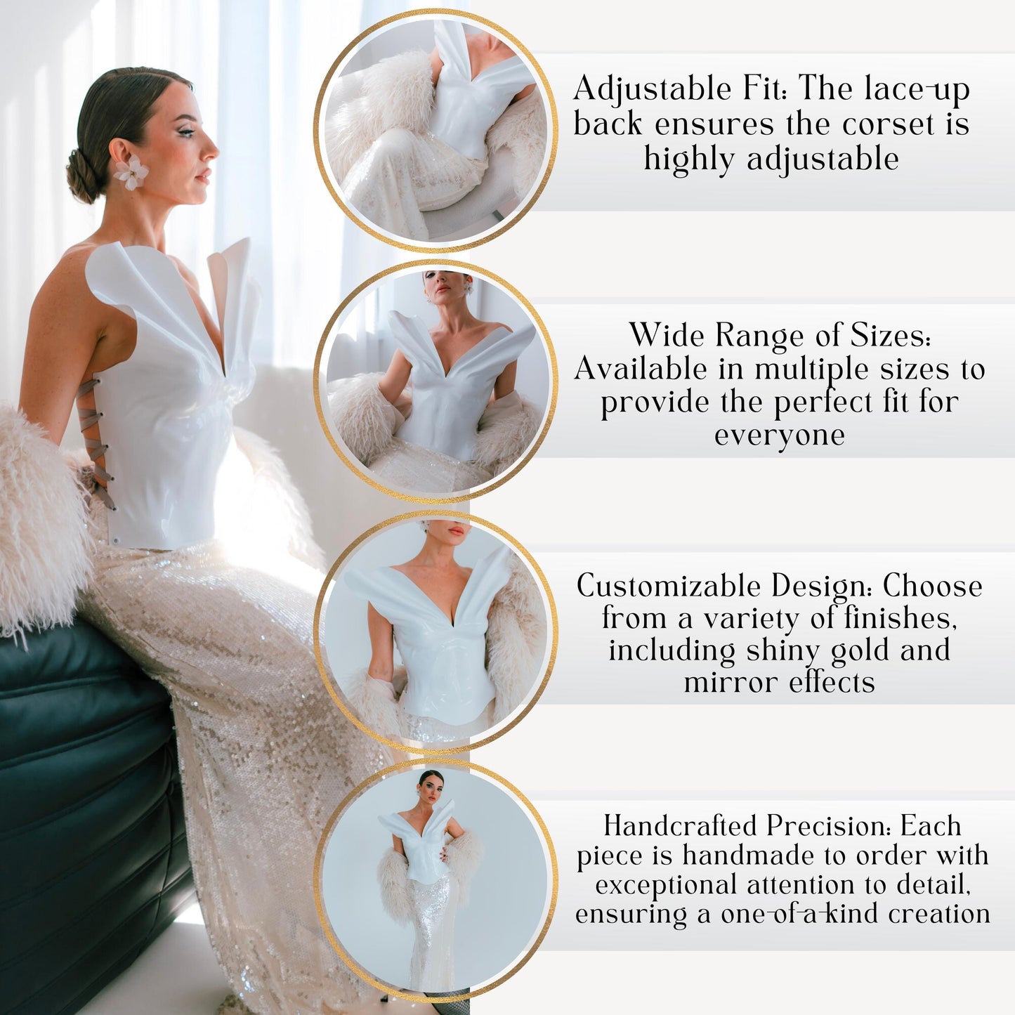 Custom Fit Bridal Bustier: Modern Corset Breastplate, Cosplay Costume