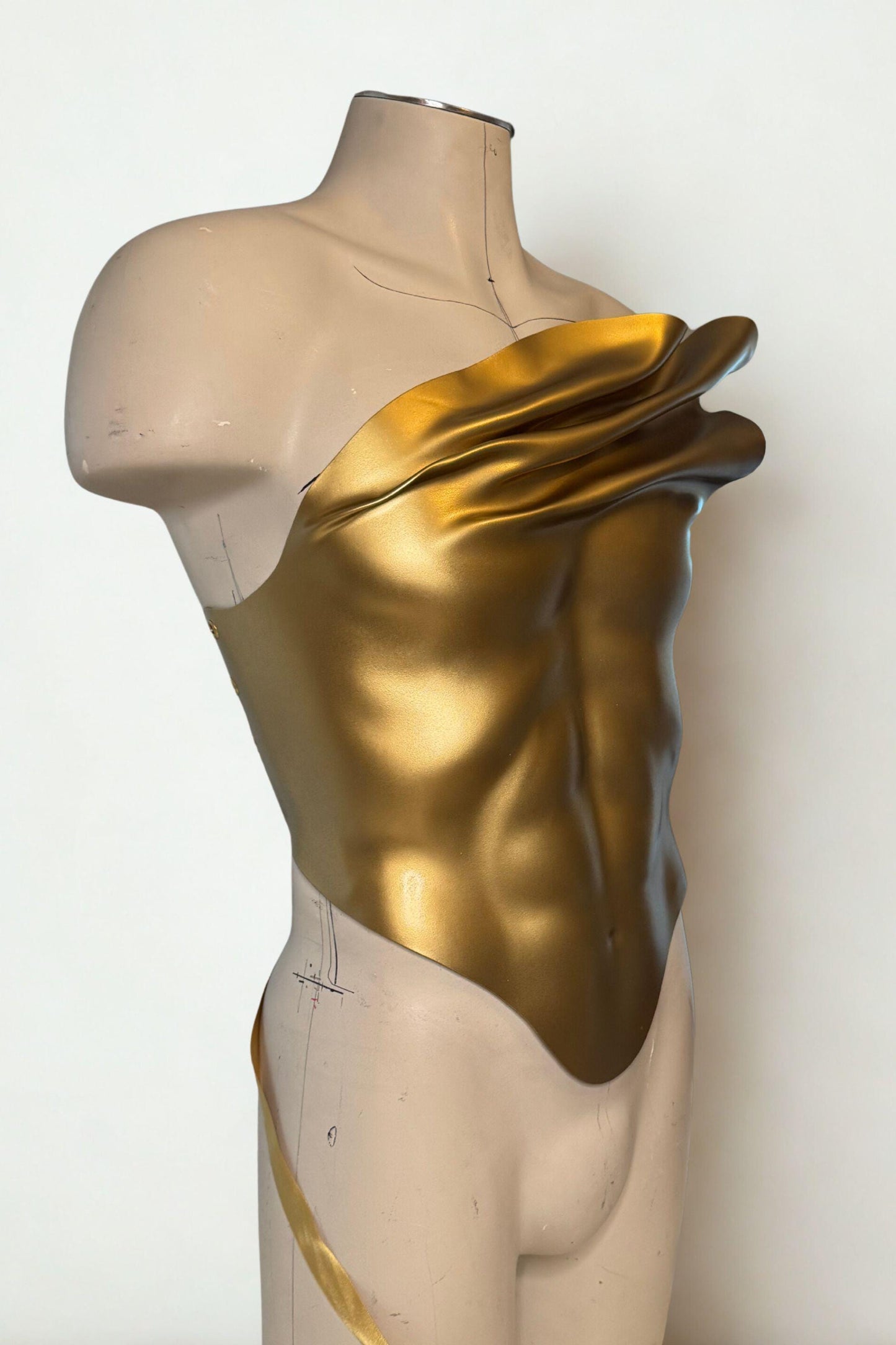 Custom Gold Corset: Men's Warrior Fashion Armor