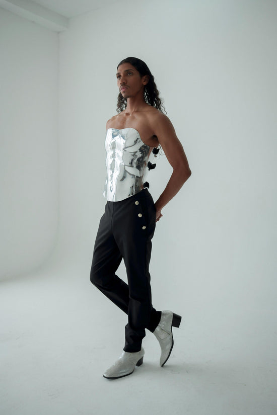 Men's Futuristic Avant-Garde Metallic Chest Armor
